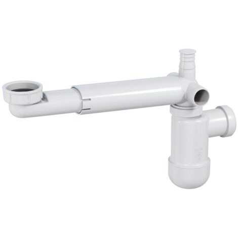 Siphon de lavabo télescopique Ø32 – Gain de place pour espaces confinés – Montage mural peu encombrant – Pré-assemblé