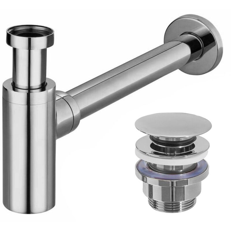 Siphon de lavabo universel clic-clac chrome