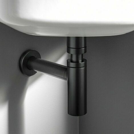 Siphon de lavabo universel noir mat de qualité supérieure