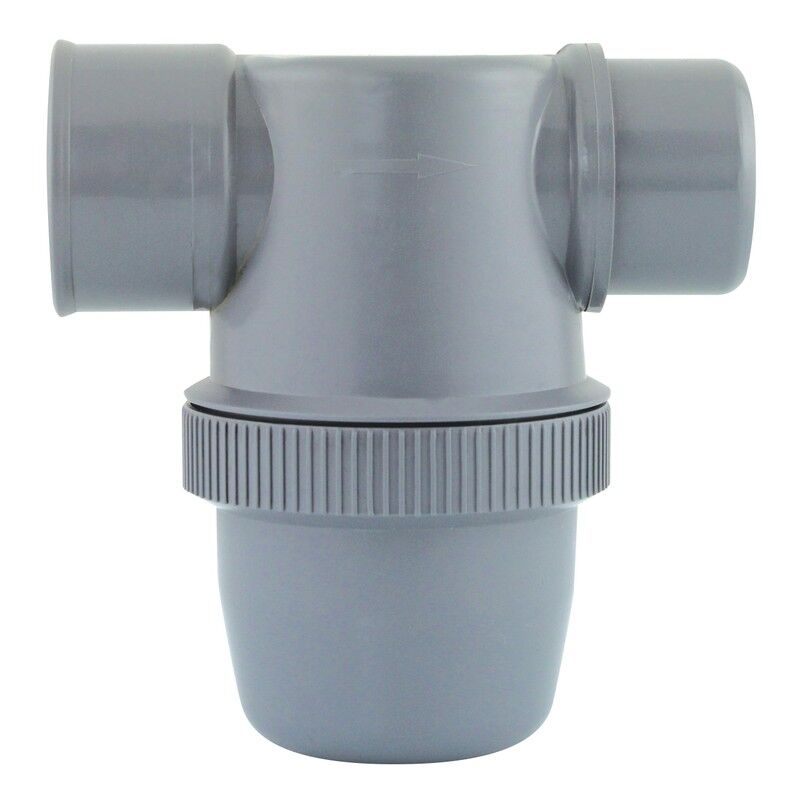 Interplast - Siphon de parcours pvc Ø40 - Fitt - Gris - pvc