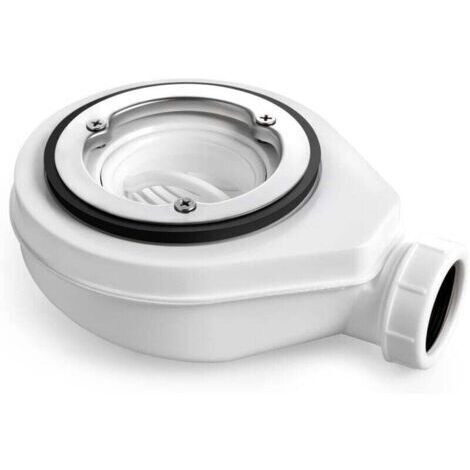 Siphon de receveur de douche 90 mm, diamètre de sortie 40/50 mm, bonde avec siphon pour cabines de douche, bonde de douche avec siphon anti-odeurs + filtre à cheveux