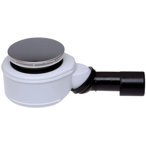 Siphon de receveur de douche bas DN40/50 avec rotule pour trous de 90 mm, avec plaque en acier inoxydable d 113 mm