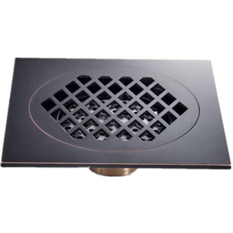 Siphon De Sol 1 Pièces Drain De Douche 15 x 15 Cm Super Plus Grand Drain De Sol Noir Drain De Salle De Bain Matériau De Construction Drain d'eau Carré Accessoires De Salle De Bain Noir
