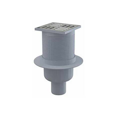 ALCAPLAST DE SOL 105 MM DN 50 VERTICAL EN ACIER INOXYDABLE EXTRA PLAT ALCADRAIN APV32