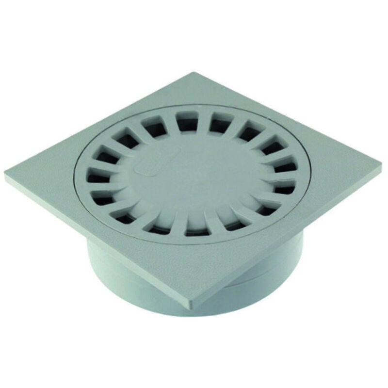 Jardiboutique - siphon de sol 20 x 20 cm gris sortie intégrée F63 x M80 x F100 en abs
