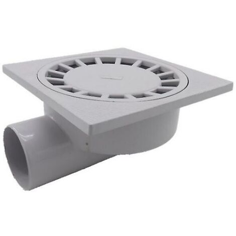 Siphon de sol 200mm x 200mm – Sortie horizontale 75mm – Plastique PVC blanc pour douches et pièces humides – 1 pièce - Pvc1pcs-blanc