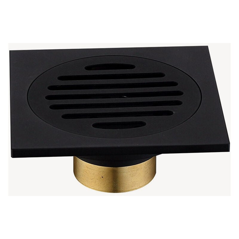 Siphon de sol à encastrer avec grille - Noir