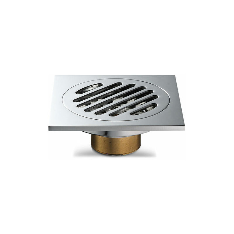 Start - Siphon de sol anti-odeur tout cuivre pour salle de bain Joint d'eau peu profonde a usage unique 61212 Chrome