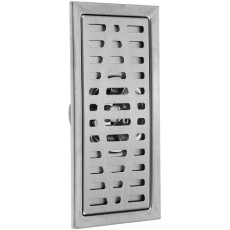 Siphon de Sol avec Couvercle Amovible, évier rectangulaire de 200 x 100 mm, évacuation de Douche en Acier Inoxydable, égouttoir à Grille pour Salle de Bain WC Blanchisserie Jardin Cuisine