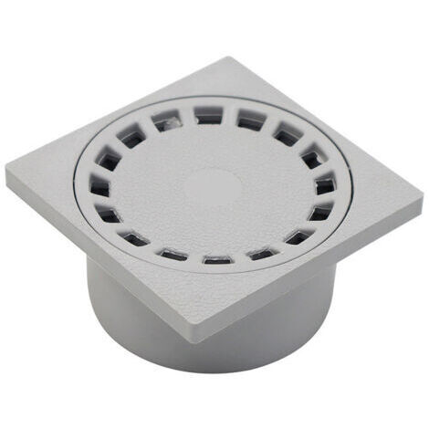 Siphon de sol avec grille ronde pour salles de bains 100 x 100 mm