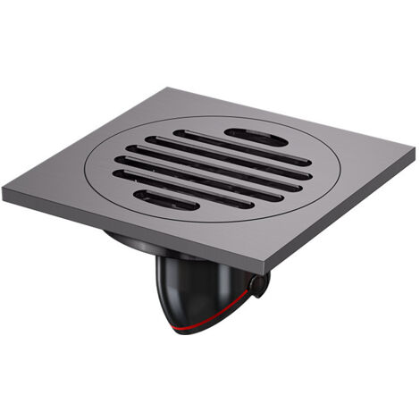 Siphon De Sol Baignoire Amovible Couvercle De Siphon De Sol Salle De Bains Salle De Douche Carré Toilette Filtre De Jardin Acier Inoxydable 10X10cm Noir 1pc