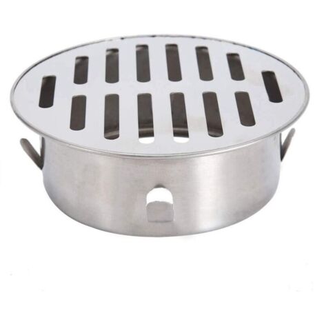 Siphon de Sol, Balcon en Acier Inoxydable Évier Rond Anti-Blocage Siphon de Sol Amovible pour Jardin Extérieur Tuyau d'Évacuation Tuyau d'Échappement Toit Balcon Utilisation(110 Flat Mouth)