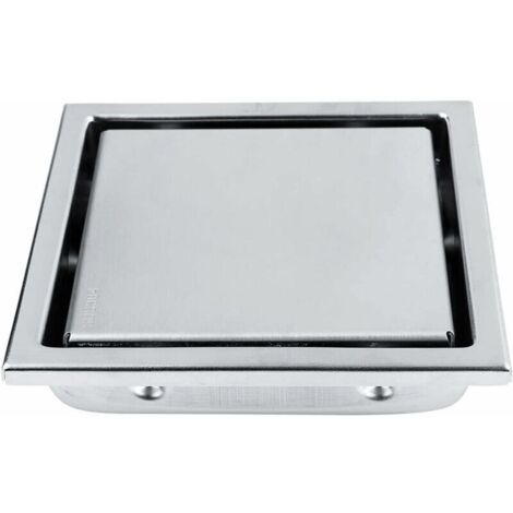 Siphon de sol carré 110 x 110 mm – Acier inoxydable – Couvercle amovible pour nettoyage facile – Drainage rapide pour salle de bain et cuisine