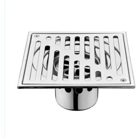 Siphon de sol carré 150mm – Acier inoxydable SUS 304 – Drain à ouverture automatique anti-odeurs – Compatible tuyaux 75/90mm