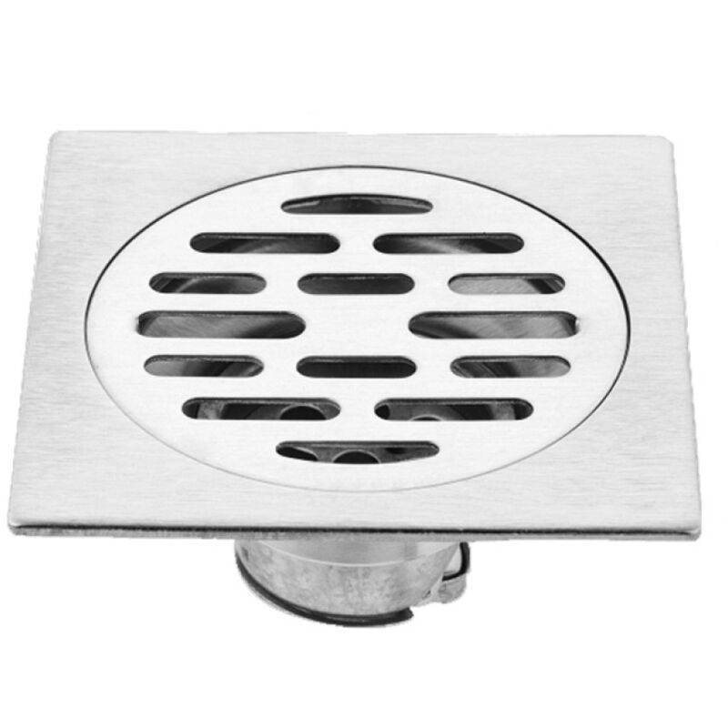 Linghhang - Siphon de sol carré en acier inoxydable épais, anti-odeur, drain de douche, adapté au revêtement de sol de la salle de bain d'hôtel