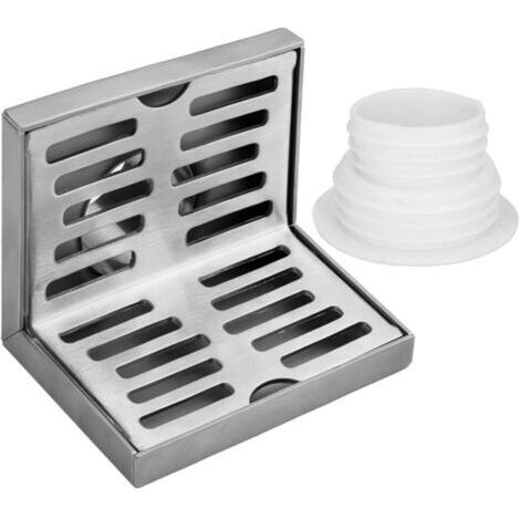 Siphon de sol d'angle, siphon de sol d'angle en forme de L, siphon de sol latéral en acier inoxydable, siphon de sol latéral droit, pour cuisine, balcon, salle de bain