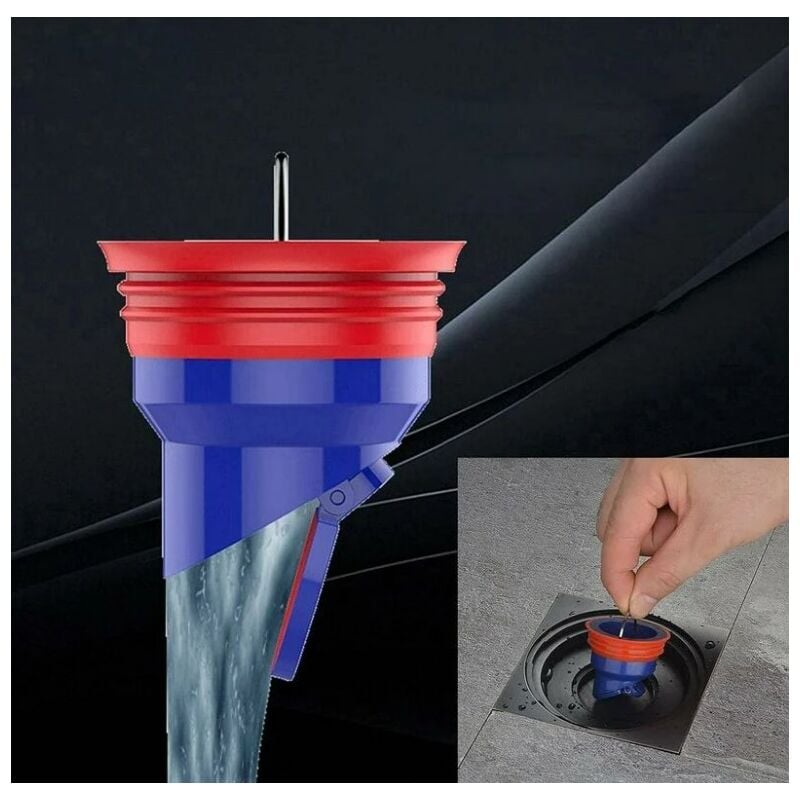 Linghhang - Siphon de sol de douche, anti-reflux, anti-odeur, pour cuisine, tuyau de vidange de salle de bain, en silicone, anti-odeur, valve de