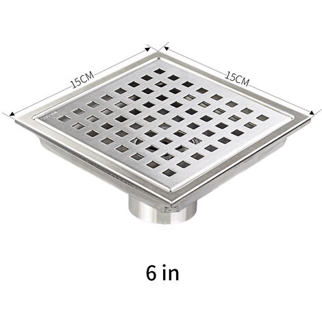 Drain de douche carré, amovible, en acier inoxydable 304 de qualité alimentaire