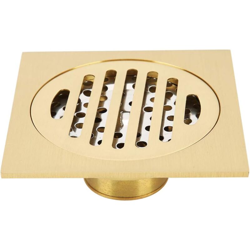 Siphon de Sol de Douche, Laiton Anti-Odeur, Siphon de Sol de Douche carré Anti-déversement, Salle de Bain, Cuisine, matériel de Drainage des Toilettes