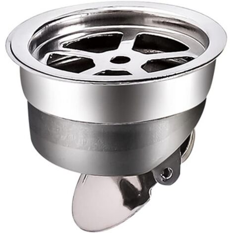 Siphon de sol de salle de bain, filtre de lavabo, couvercle rabattable par gravité, double noyau en acier inoxydable anti-colmatage