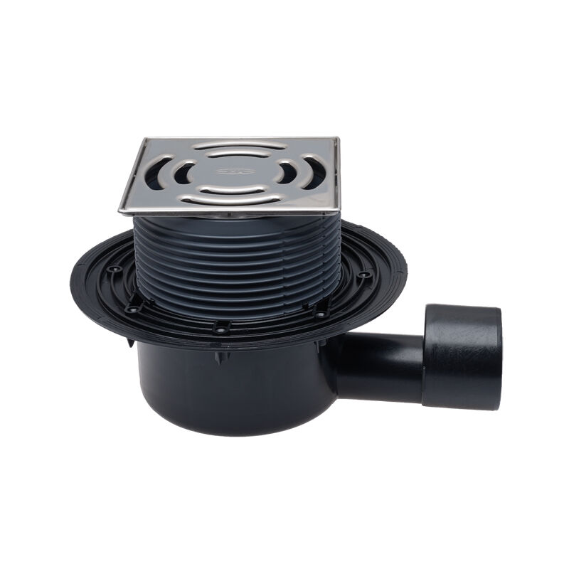 Siphon de sol DN50/75 horizontal 145x145 mm, 'Klick-Klack' 138x138 mm