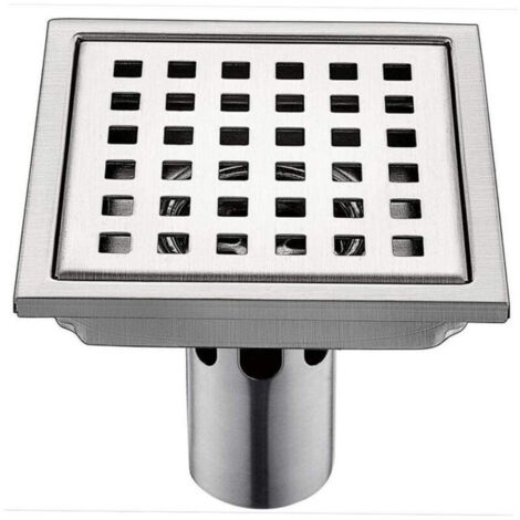 Siphon de Sol Douche 15 15cm carré 304 en Acier Inoxydable sèche-Acier Grille de Douche vidange de Sol Anti-Odeur