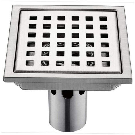 Siphon de Sol Douche 15 15cm carré 304 en Acier Inoxydable sèche-Acier Grille de Douche vidange de Sol Anti-Odeur