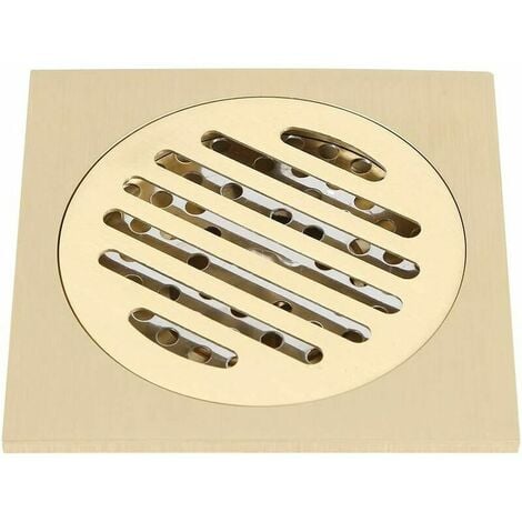 Siphon de Sol, Drain de Plancher avec Couvercle de Crpine Amovible gouttoir Carr en Laiton Caniveau pour Douche Salle de Bain Cuisine Toilette Garage sous-Sol