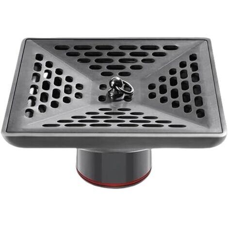 Siphon de sol en acier inoxydable pour salle de douche de salle de bain avec filtration, collecte et désodorisation siphon de sol carré 1010.