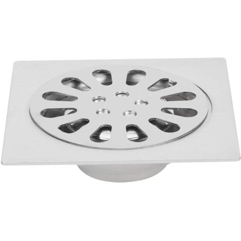 Siphon de sol en alliage de zinc 10 × 10cm, couvercle de siphon de sol carré pour douche de salle de bain, siphon de sol de cuisine déodorant