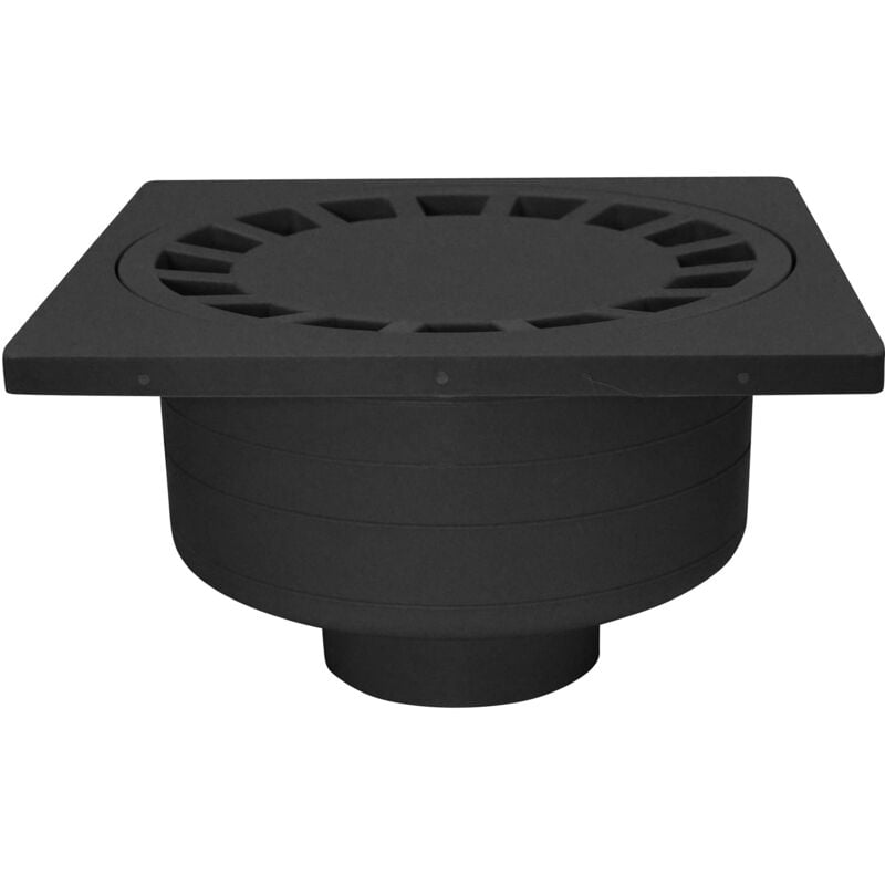 Jardibric - Siphon de cour 300 x 300 mm Noir – Résistant aux Agents Agressifs – Pour Évacuation Extérieure Durable