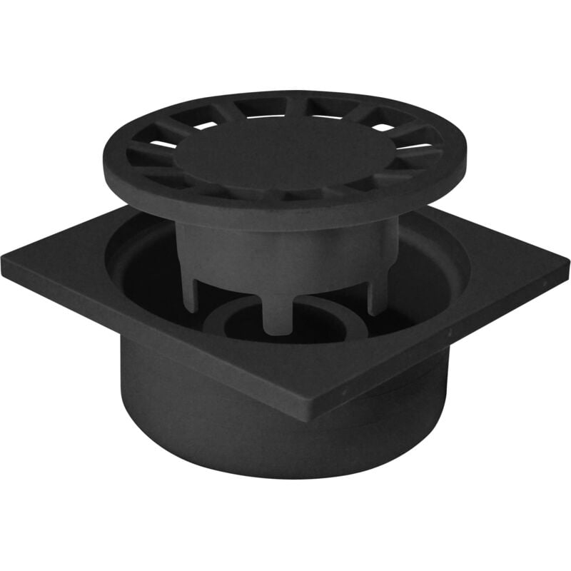 Jardibric - Siphon de Cour 150 x 150 mm – Noir – Haute Résistance aux Chocs, Gels, et Agents Chimiques