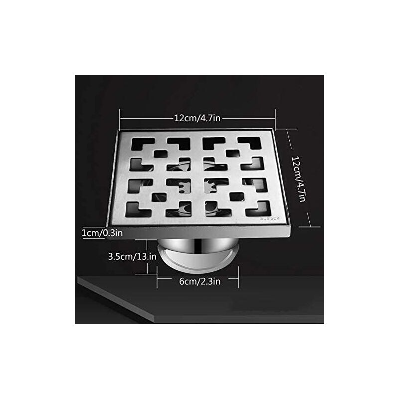 Linghhang - Siphon De Sol Exterieur,Siphon de Sol Et Écoulement De Douche,Siphon Sol D'évacuation,Siphon avec Arrêt du Parfum et Tamis à Cheveux