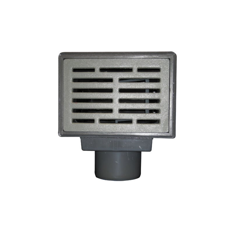 Siphon de sol horizontal DN110, 170x240mm/grille en fonte 155x225mm, collecteur d'impuretés