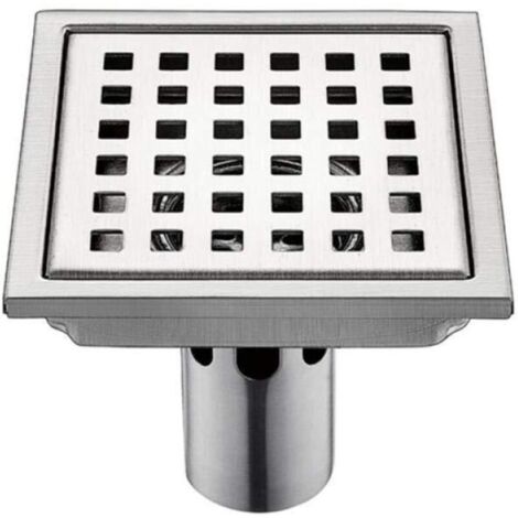 Siphon De Sol INOX 1 Pcs en Acier Inoxydable Drain 15Cm  15Cm Filtre Carré Déodorant Anti Retour Fuite d'eau