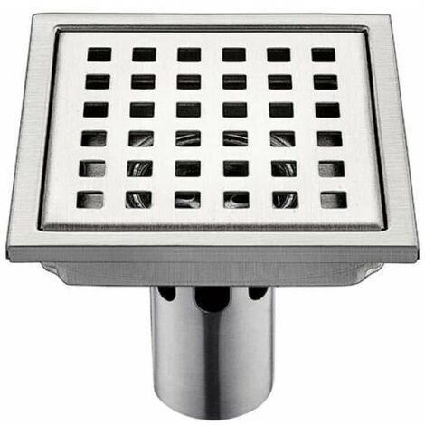 Siphon de sol INOX 1 pièce siphon inox 15 cm carré 15 cm filtre déodorant anti-refoulement sortie d'eau 15 cm