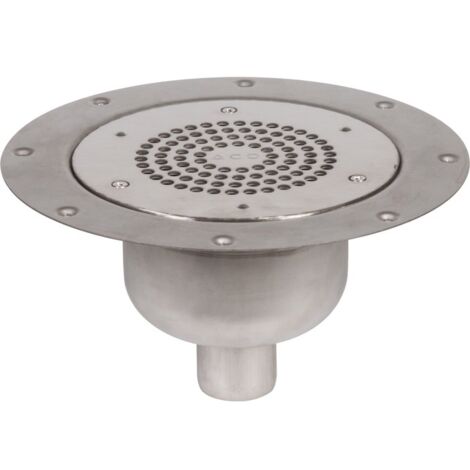 Siphon de sol inox 225mm – Sortie verticale – Pour sols souples – Grille 156mm – Diamètre entrée F 40mm – ACO