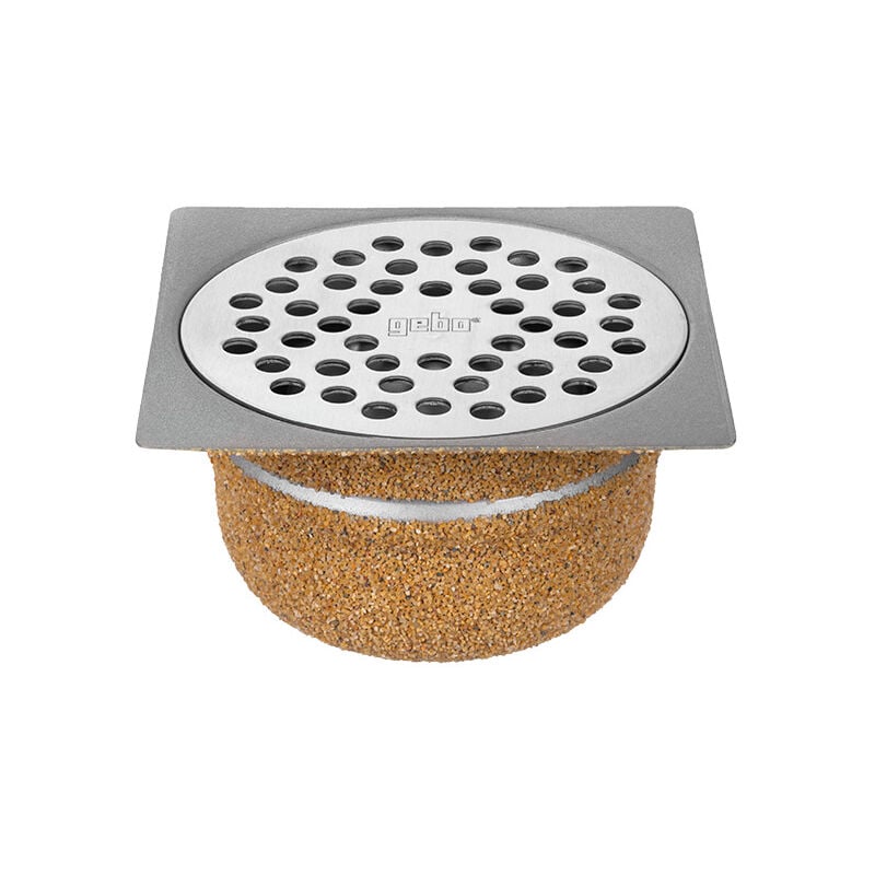 Gebo - Siphon sol acier inoxydable 100x100x55 sortie verticale, évacuation 40 mm