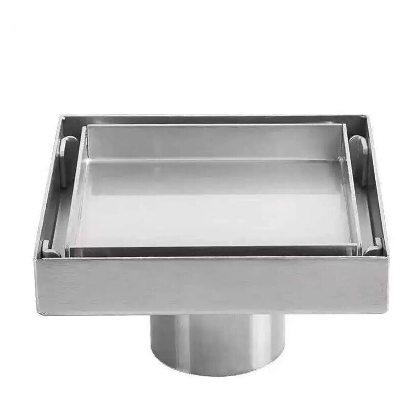 Trimec - Siphon de sol invisible en acier inoxydable 304 drain de sol déodorant épaissi carré 1010cm