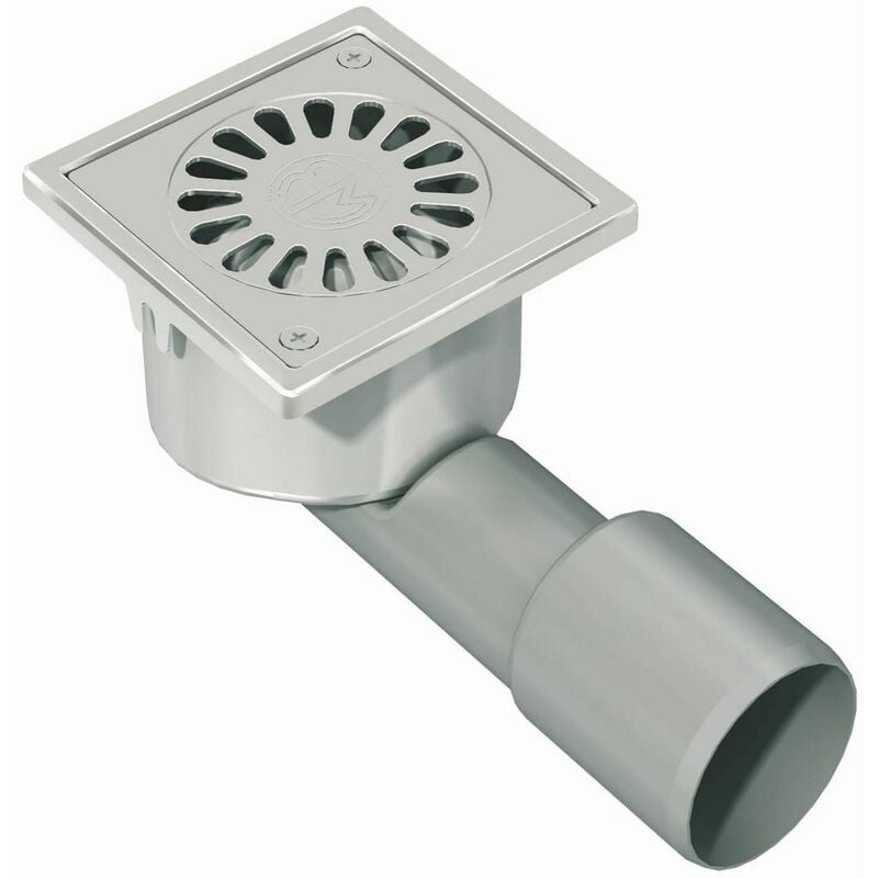 Siphon de sol compact blucher 10x10 et 15x15 pour receveur à carreler - Dimensions : 100 x 100 sortie ø 40 - Débit : 0,5 l/s en vertical - 0,4 l/s en