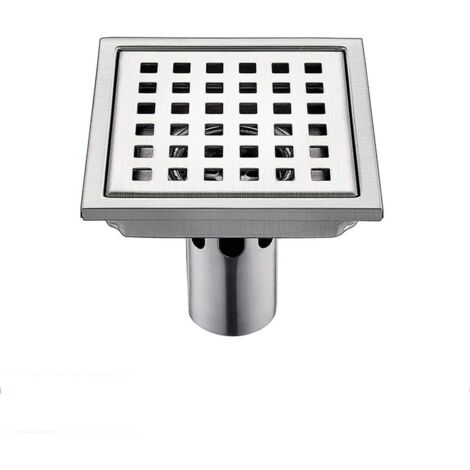 Siphon de Sol, protecteurs de canalisation, Siphon de Sol Anti-Odeur en Acier Inoxydable SUS304 carré pour Salle de Bain, Douche, avec Couvercle Amovible, Siphon de Douche avec Fil