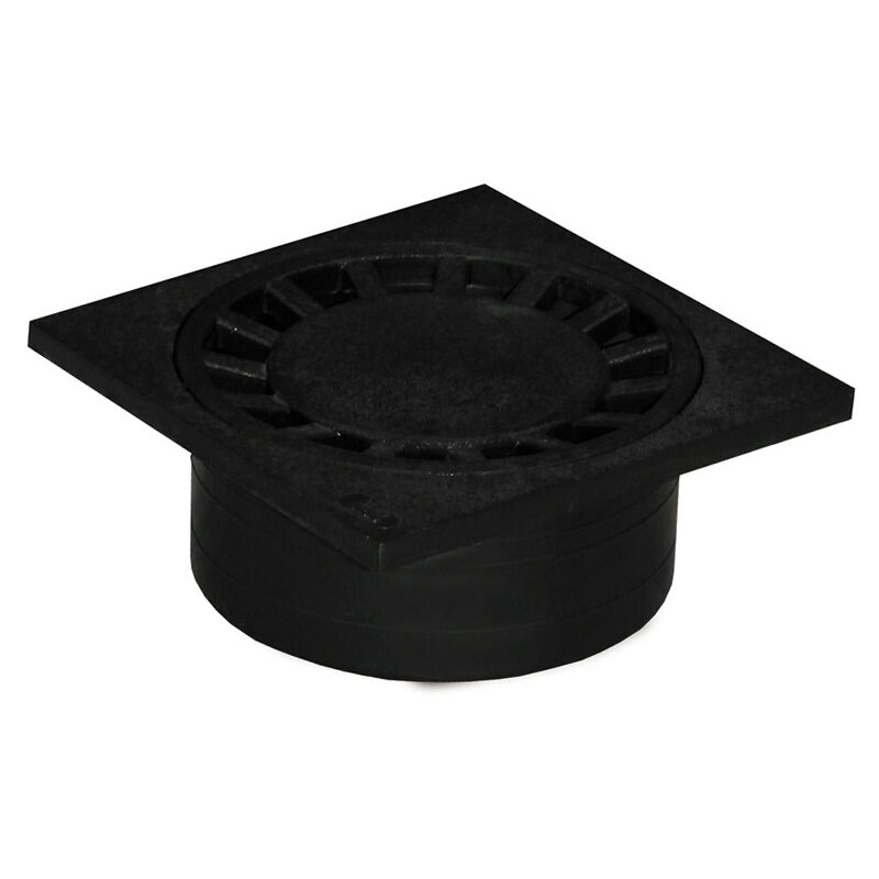 First Plast - Siphon de sol pvc 250x250mm sortie verticale Ø100 femelle - Anthracite