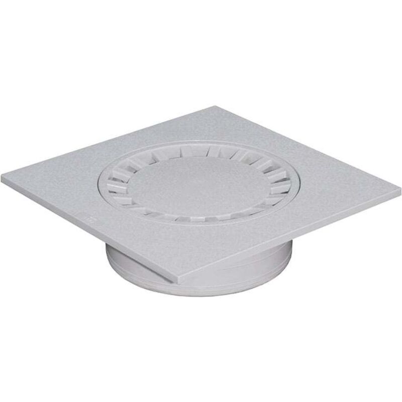 First Plast - Siphon de sol pvc 300x300mm sortie verticale Ø100-200 - Gris