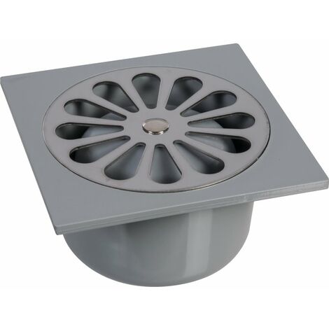 Siphon de sol PVC gris - 140 x 140 mm - Grandsire