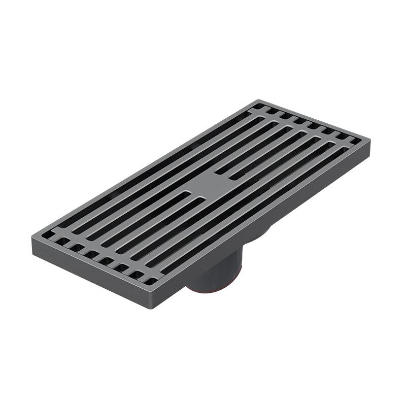 Vuszr - Siphon De Sol Rectangle, 20 × 10 cm Drain de Sol Prolongé en inox Noir, avec Filtre, Drain de Douche Anti Odeur Convient pour Une Utilisation