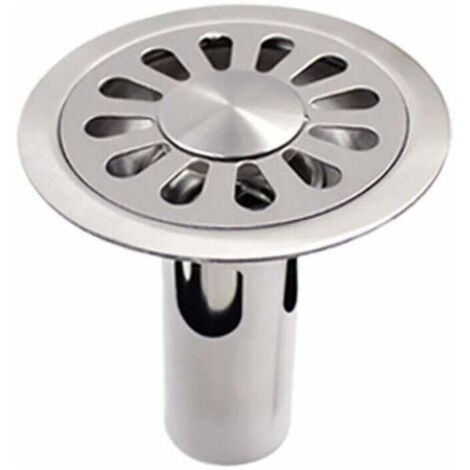 Siphon de sol rond en acier inoxydable brossé, adapté pour salle de bain, cuisine, buanderie, jardin