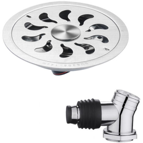 Siphon de sol rond en acier inoxydable, isolation des odeurs, adapté à la protection du siphon de sol de douche, cuisine, 14,8 cm.