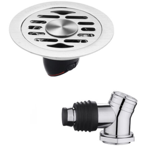 Siphon de sol rond en acier inoxydable, isolation des odeurs, adapté à la protection du siphon de sol de douche, cuisine, 9,8 cm.