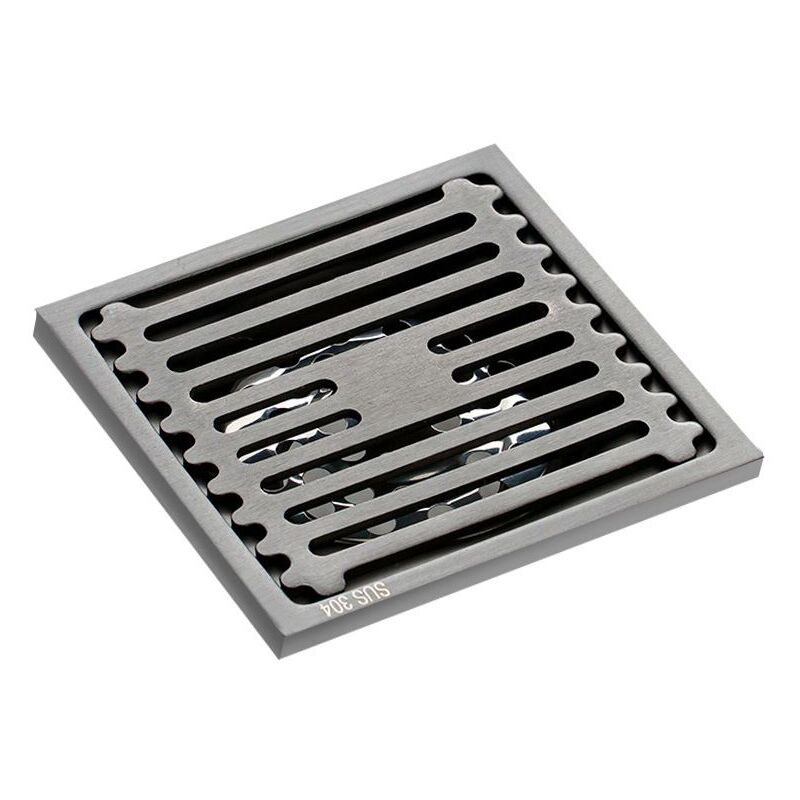 Siphon de sol sanitaire pistolet gris [10X10cm]