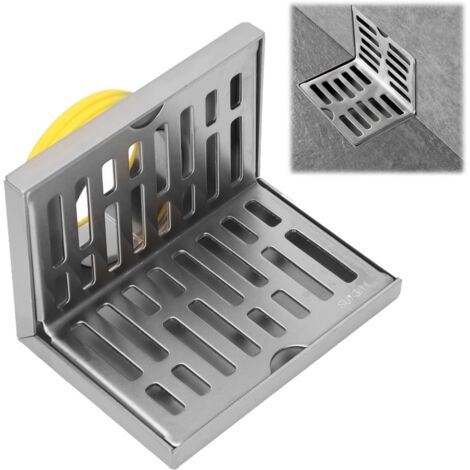 Siphon de Sol, Siphon de Sol en Acier Inoxydable 110 x 156 mm avec Grille Amovible Anti-Odeur pour Salle de Bain, Cuisine et Buanderie